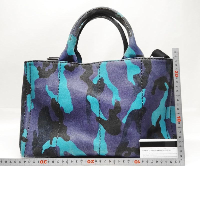 Prada Tote Bag Navy Blue Canvas