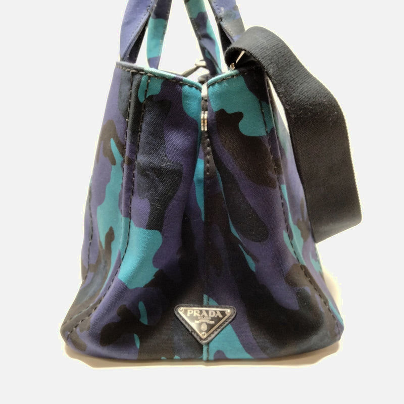 Prada Tote Bag Navy Blue Canvas