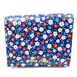 Miu Wallet Navy Blue Leather