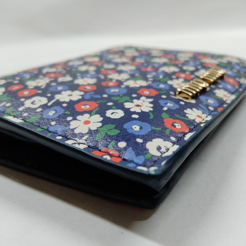 Miu Wallet Navy Blue Leather