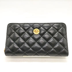 Versace Long Wallet Black Leather