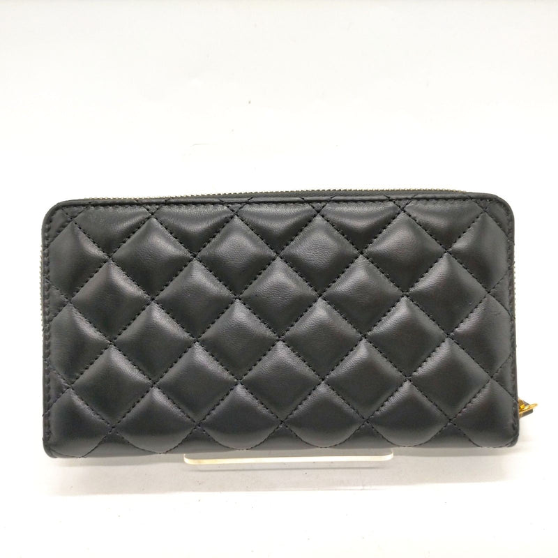 Versace Long Wallet Black Leather
