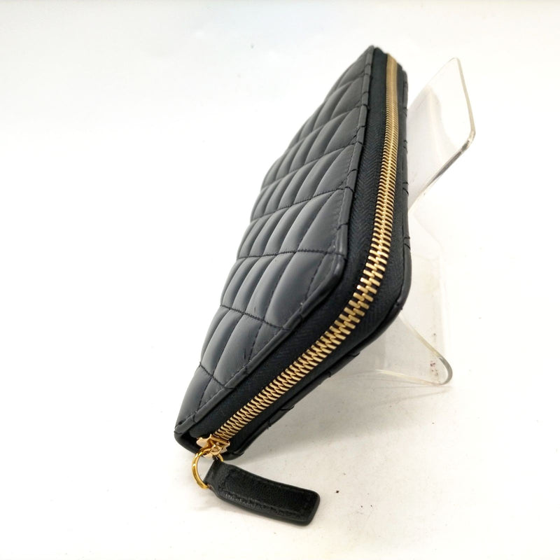 Versace Long Wallet Black Leather
