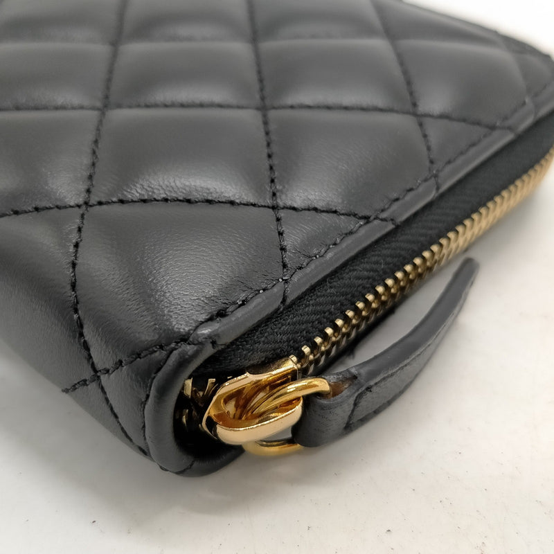 Versace Long Wallet Black Leather