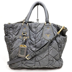 Prada Tote Bag Gray Nylon