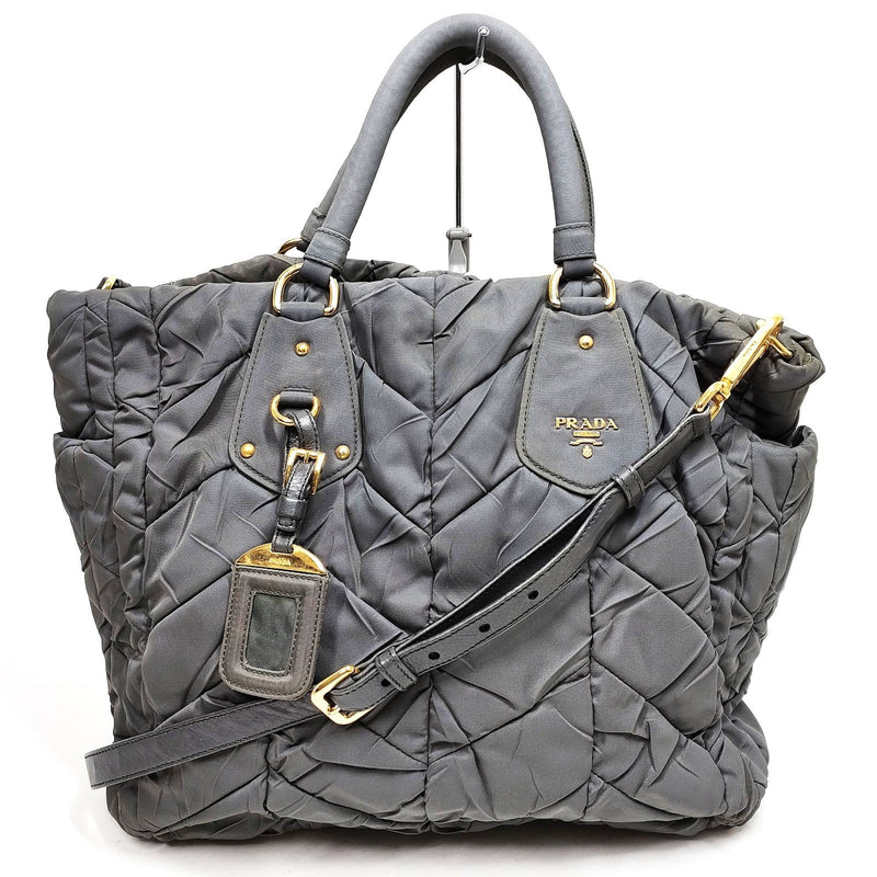 Prada Tote Bag Gray Nylon