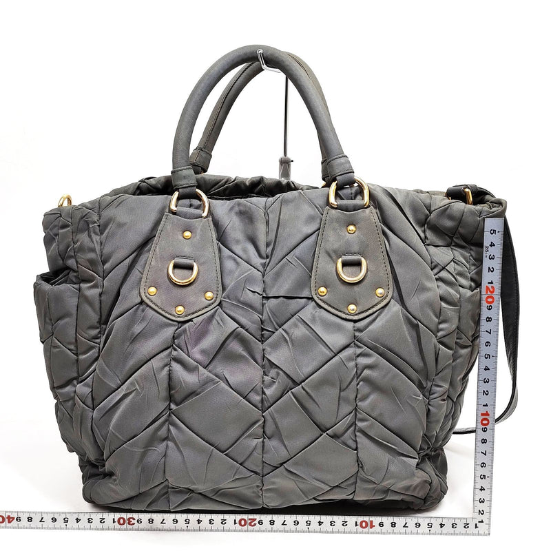 Prada Tote Bag Gray Nylon