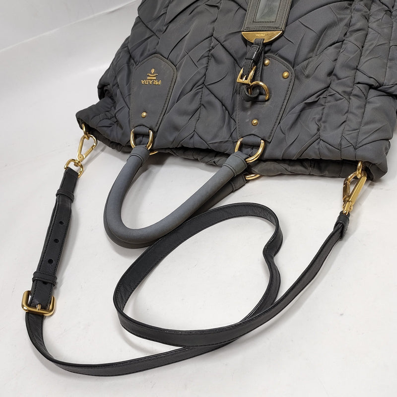 Prada Tote Bag Gray Nylon