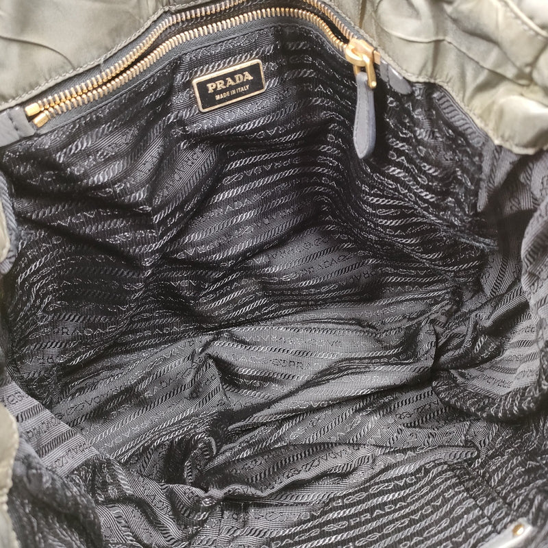 Prada Tote Bag Gray Nylon
