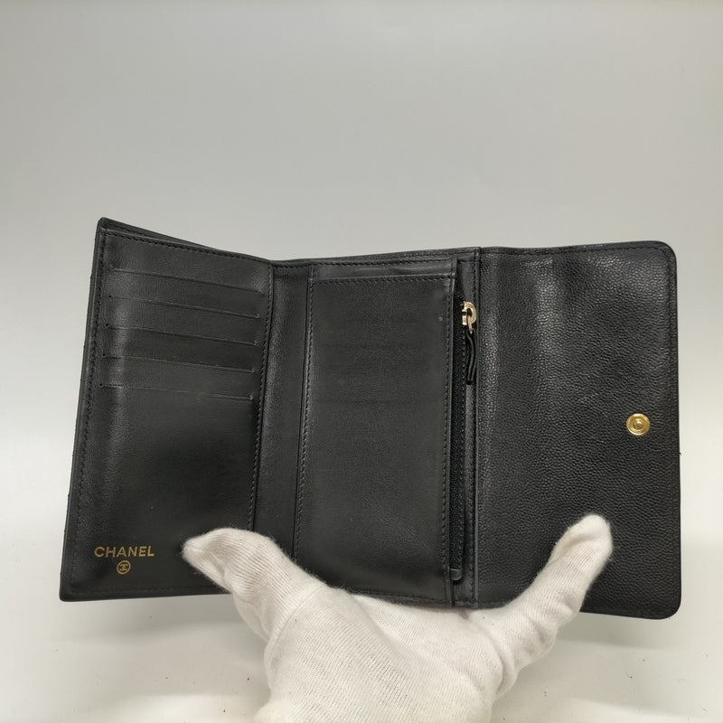 Chanel Wallet Black Caviarskin