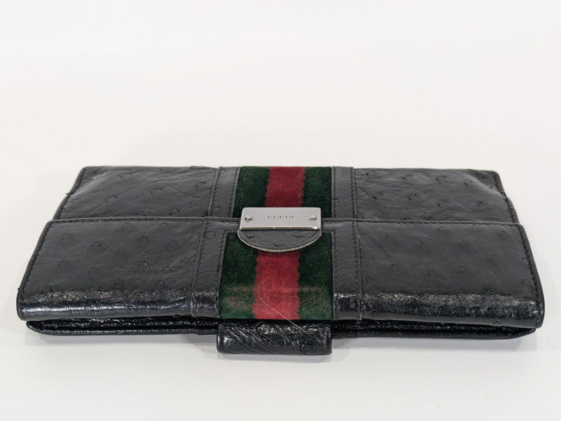 Gucci Wallet Black Leather Sherry Long