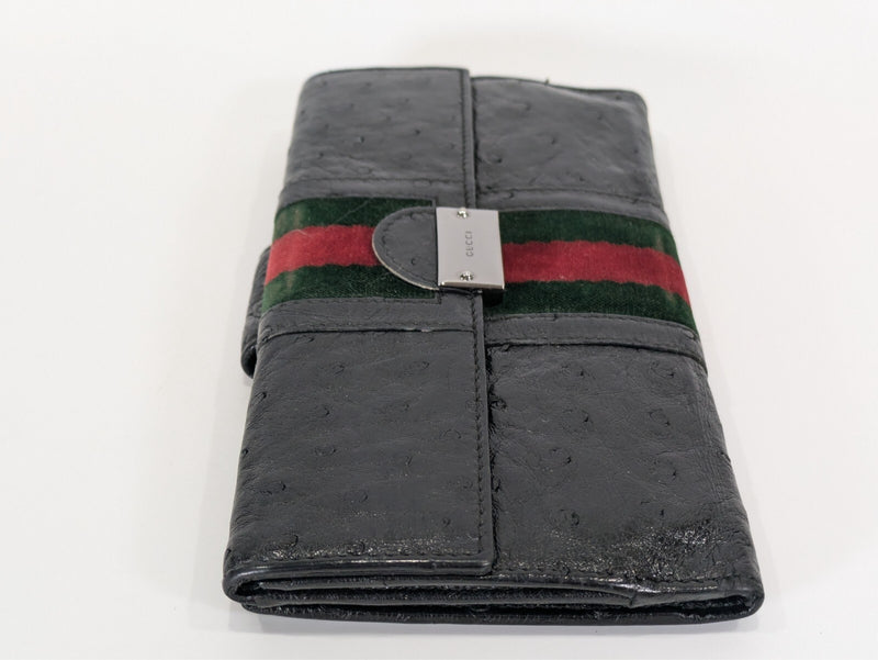Gucci Wallet Black Leather Sherry Long