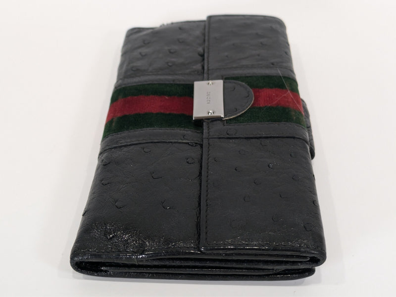 Gucci Wallet Black Leather Sherry Long