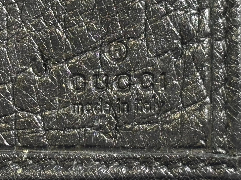 Gucci Wallet Black Leather Sherry Long