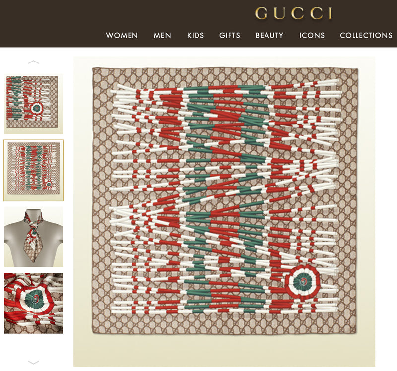 Gucci Scarf Gg Logo Club Brown Beige Red