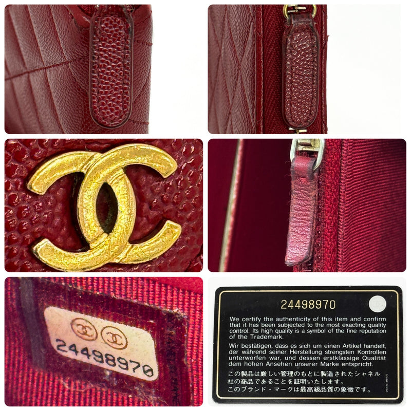 Chanel Matelasse Caviar Skin Round Zippy