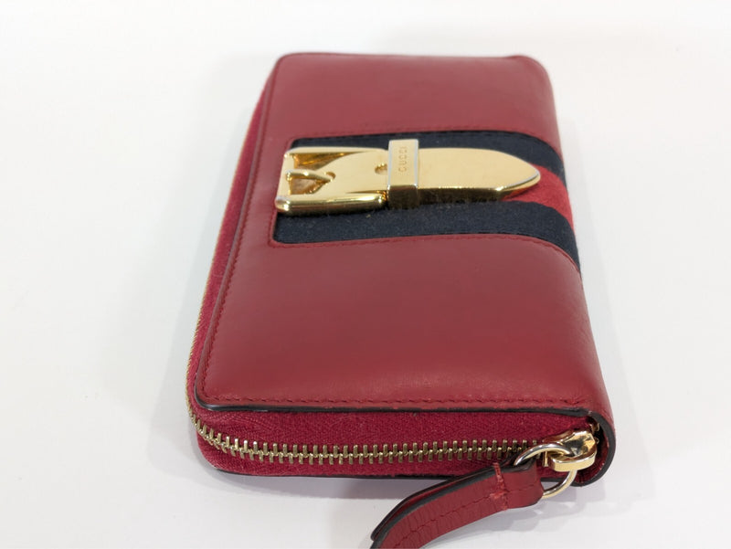 Gucci Sylvie Wallet Zip Leather Sherry