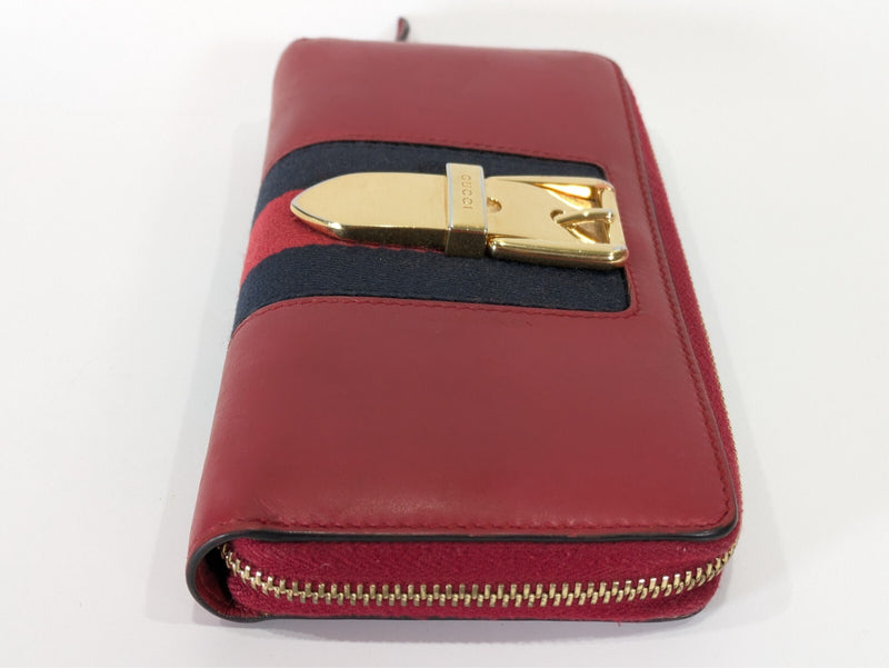 Gucci Sylvie Wallet Zip Leather Sherry