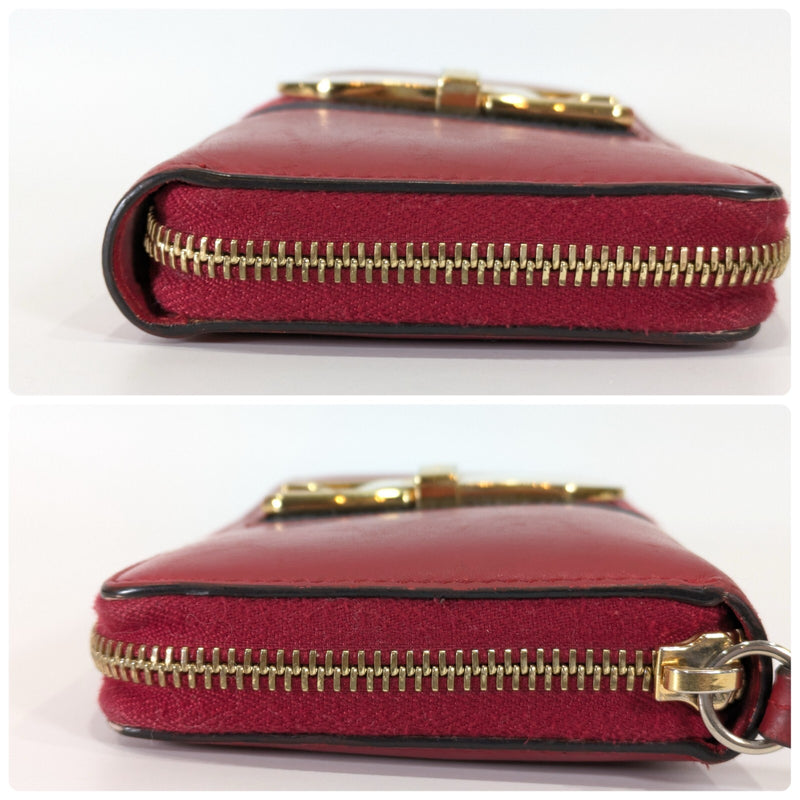 Gucci Sylvie Wallet Zip Leather Sherry