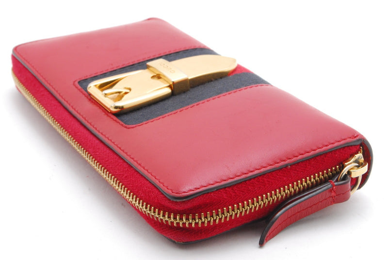 Gucci Sylvie Wallet Zip Leather Sherry