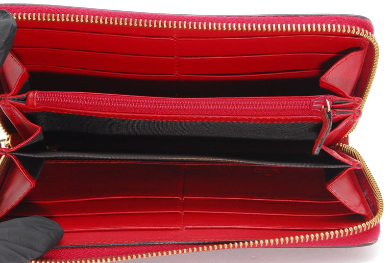 Gucci Sylvie Wallet Zip Leather Sherry