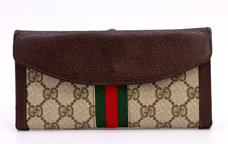 Vintage Gucci Long Wallet Sherry Gg