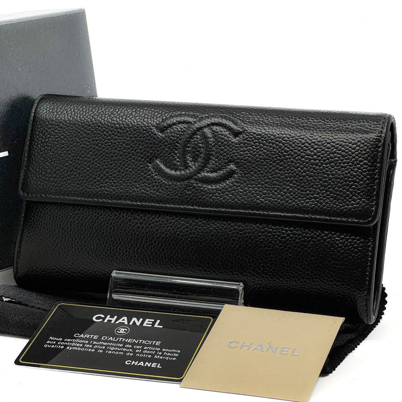Chanel Coco Mark Caviar Skin Flap Long