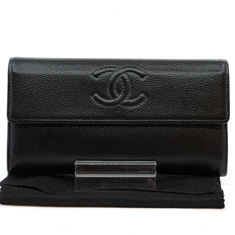 Chanel Coco Mark Caviar Skin Flap Long