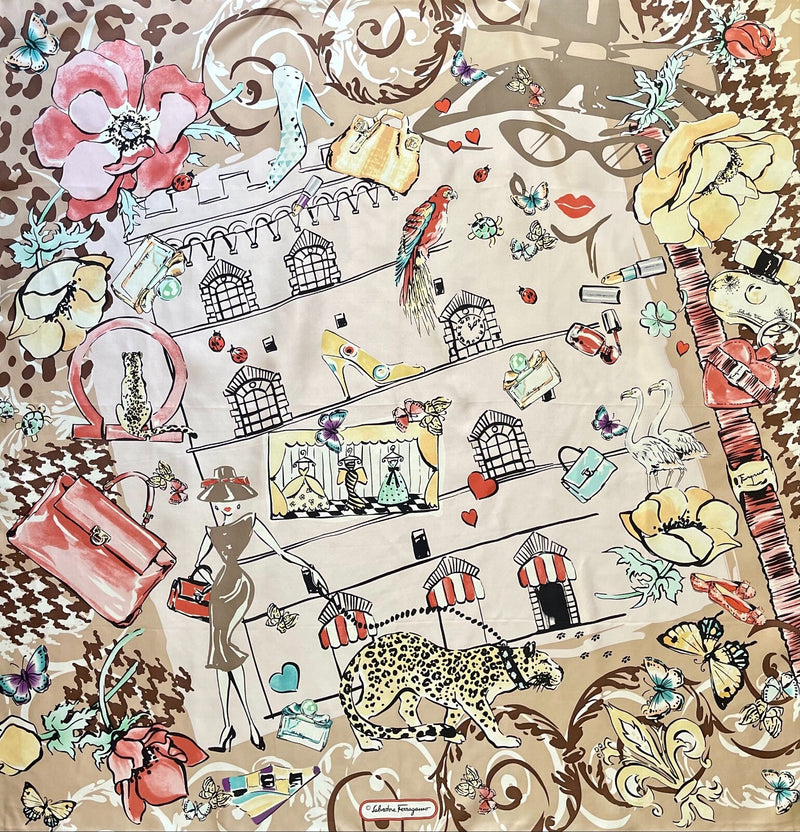 New Salvatore Ferragamo Silk Scarf Icons