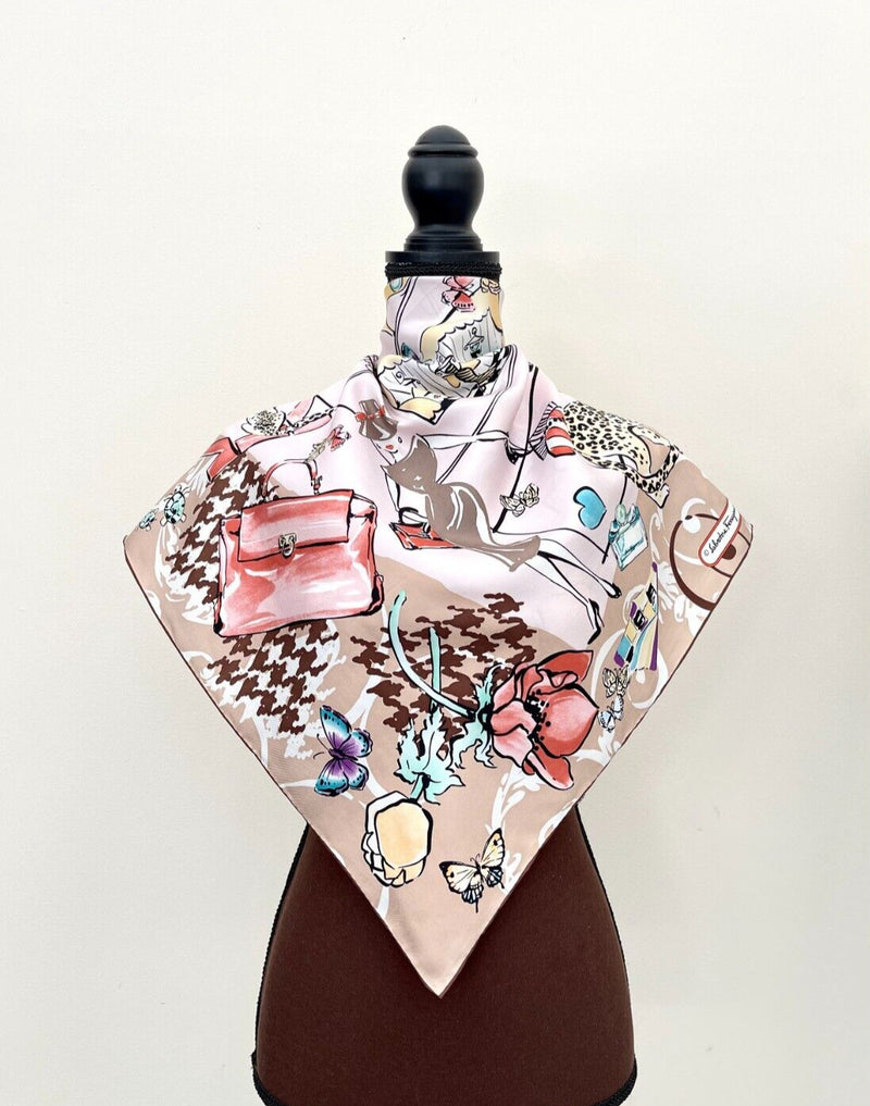 New Salvatore Ferragamo Silk Scarf Icons
