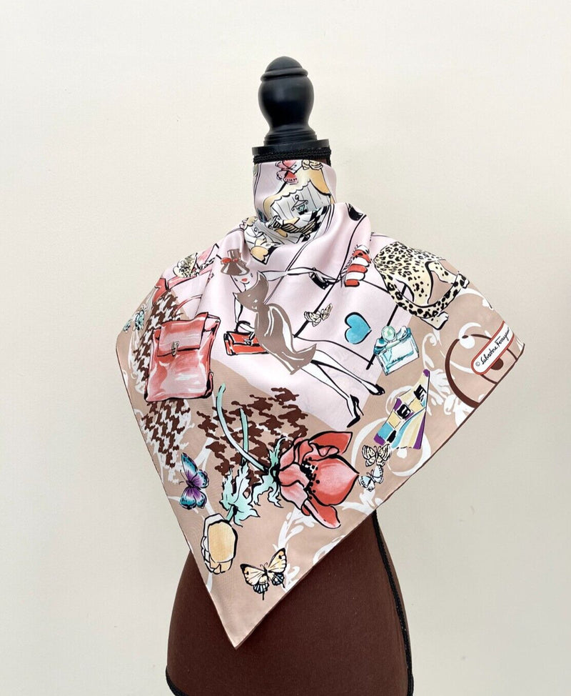 New Salvatore Ferragamo Silk Scarf Icons
