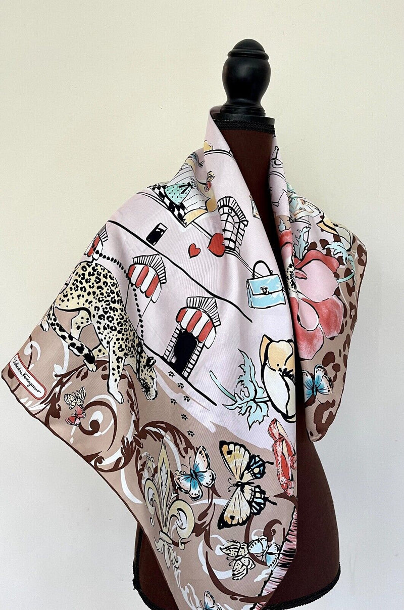 New Salvatore Ferragamo Silk Scarf Icons