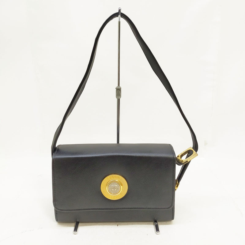 Gianni Versace Hand Bag Black Leather
