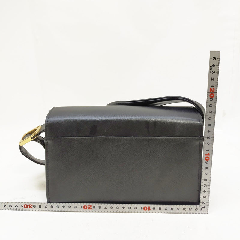 Gianni Versace Hand Bag Black Leather
