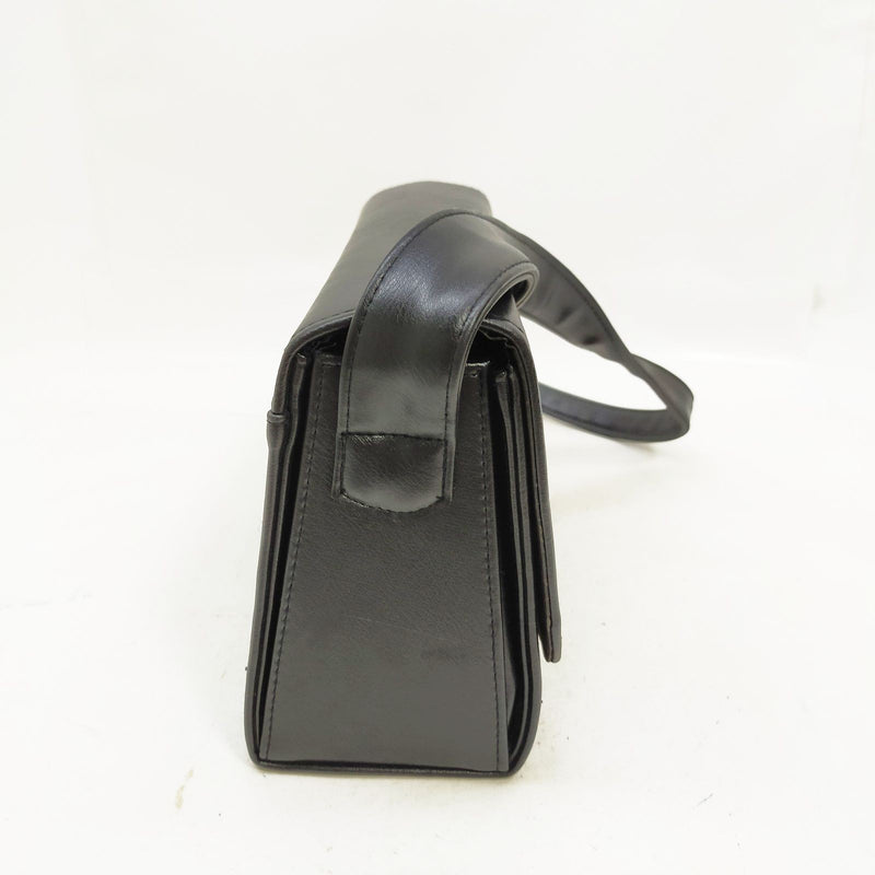 Gianni Versace Hand Bag Black Leather