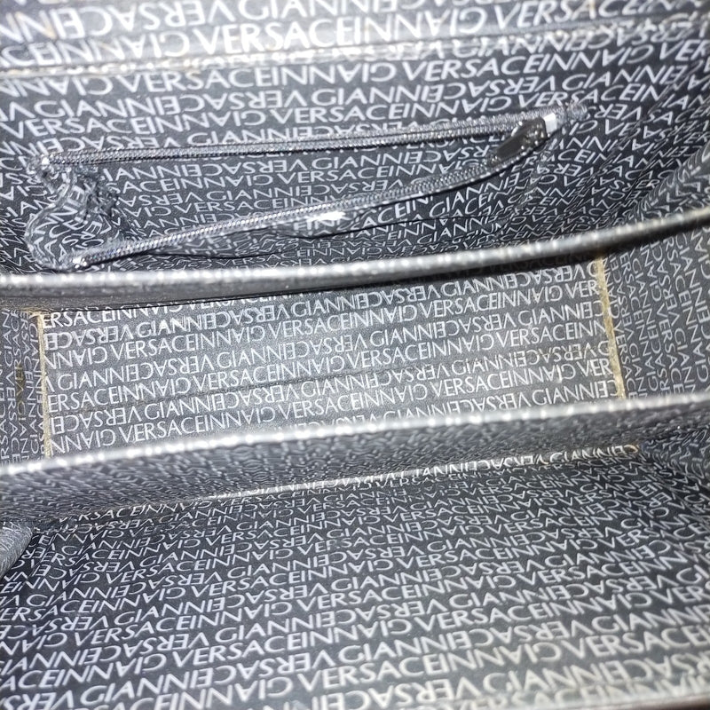 Gianni Versace Hand Bag Black Leather