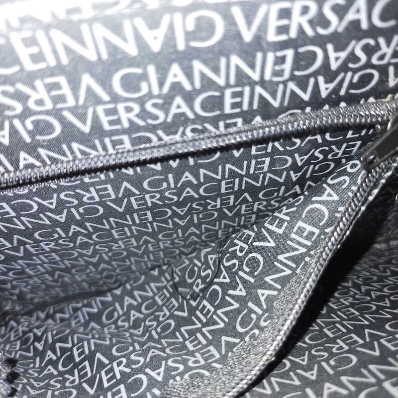 Gianni Versace Hand Bag Black Leather