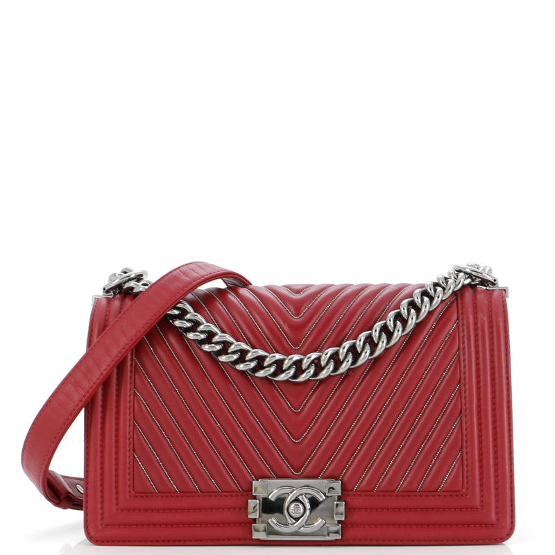 Chanel Boy Flap Bag Chevron Calfskin