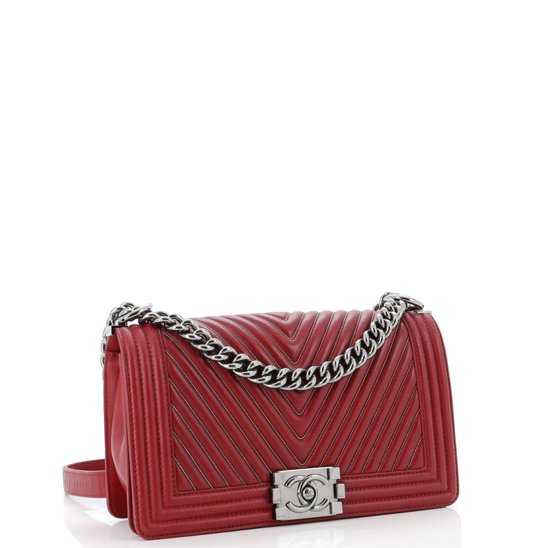 Chanel Boy Flap Bag Chevron Calfskin