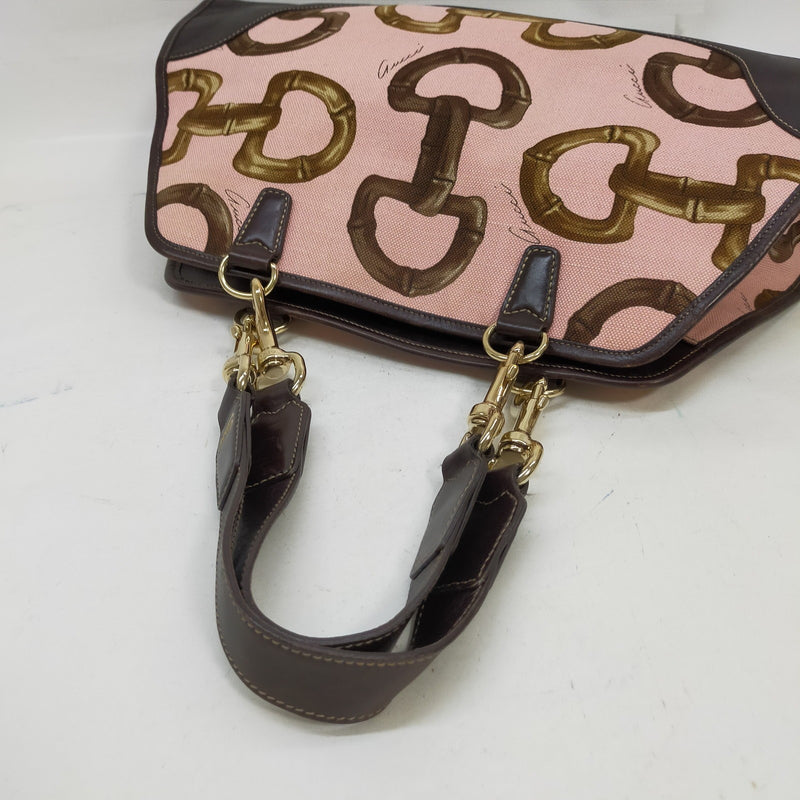 Gucci Hand Bag Pink Canvas