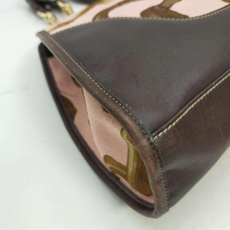 Gucci Hand Bag Pink Canvas