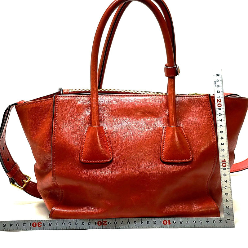 Prada Tote Bag Red Leather