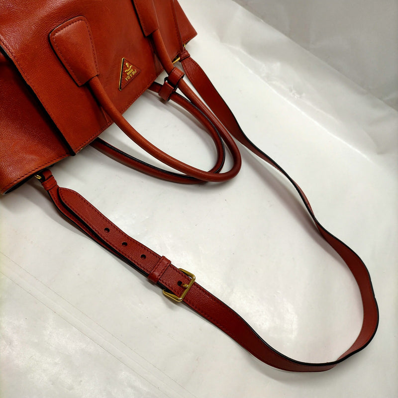 Prada Tote Bag Red Leather