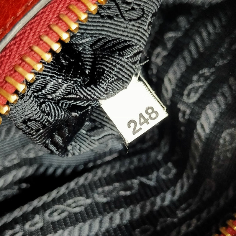Prada Tote Bag Red Leather