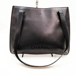 Chanel Shoulder Bag Black Leather