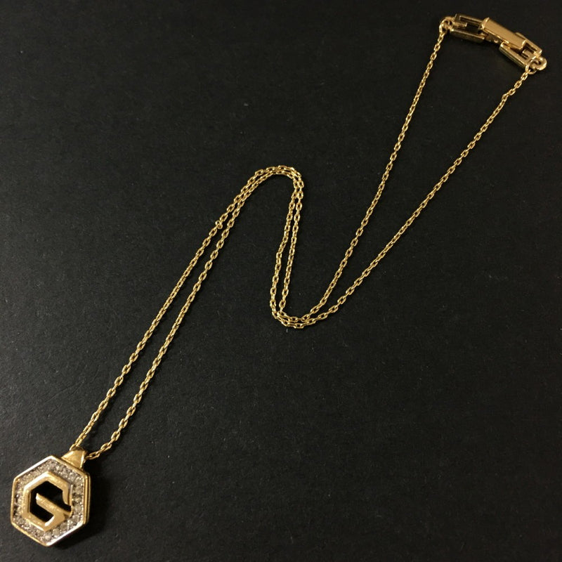 Givenchy G Logo Rhinestone Gold Tone