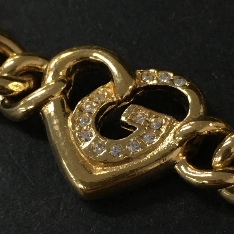 Givenchy G Logo Heart Rhinestone Gold