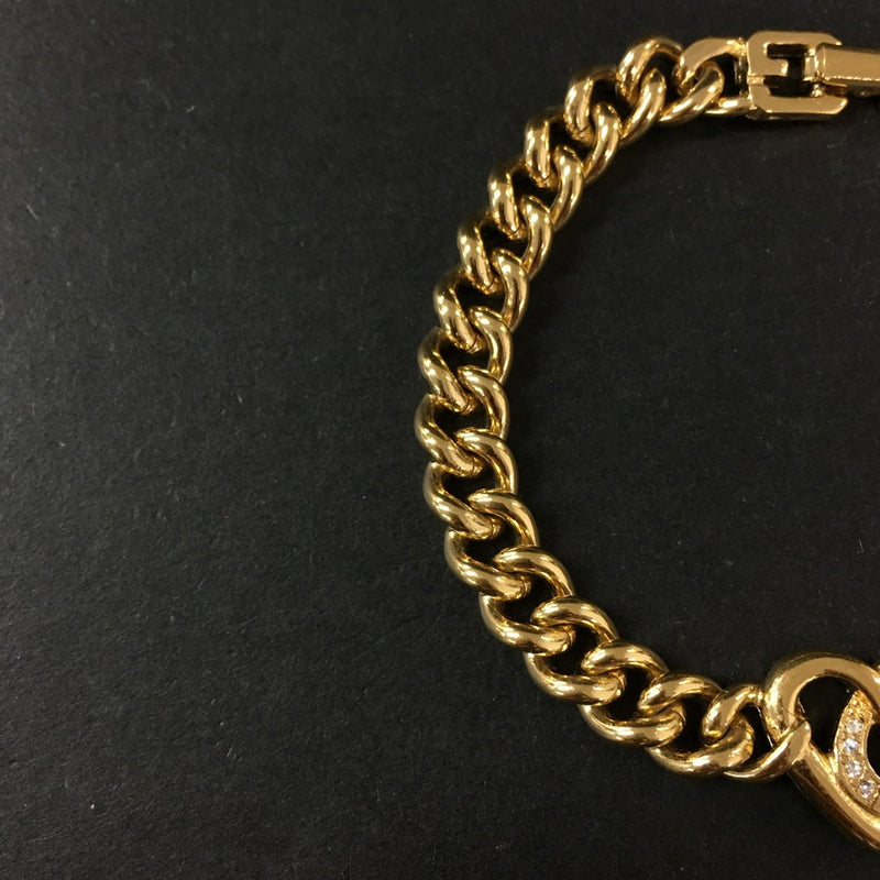 Givenchy G Logo Heart Rhinestone Gold