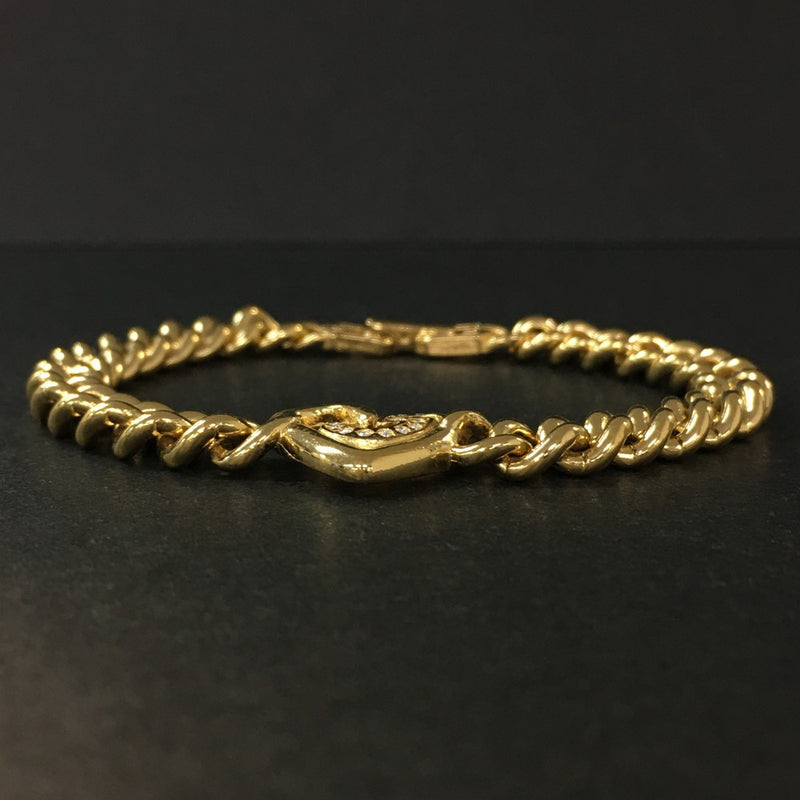 Givenchy G Logo Heart Rhinestone Gold