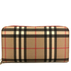 Burberry Nova Check Pvc Zip Around Long